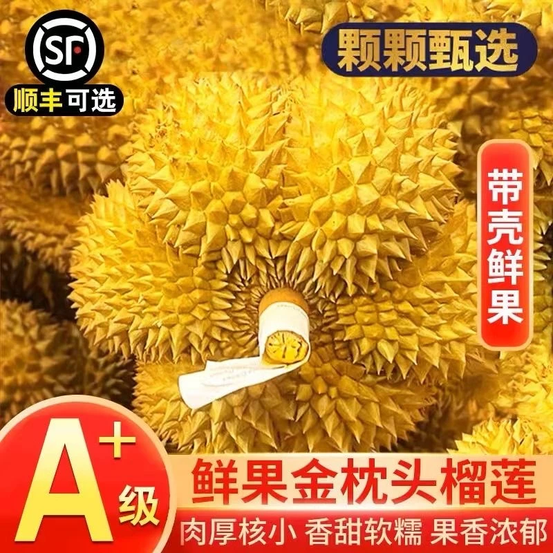 【顺丰包邮 生劈不赔】泰国金枕榴莲大果 软糯香甜 干包黄肉9