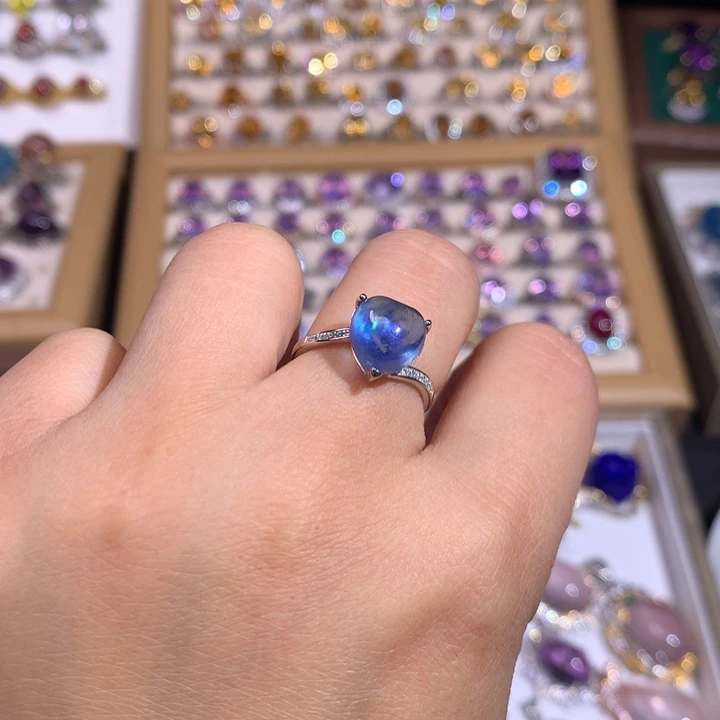 【闪购商品】烟晶戒指银S925镶嵌戒指