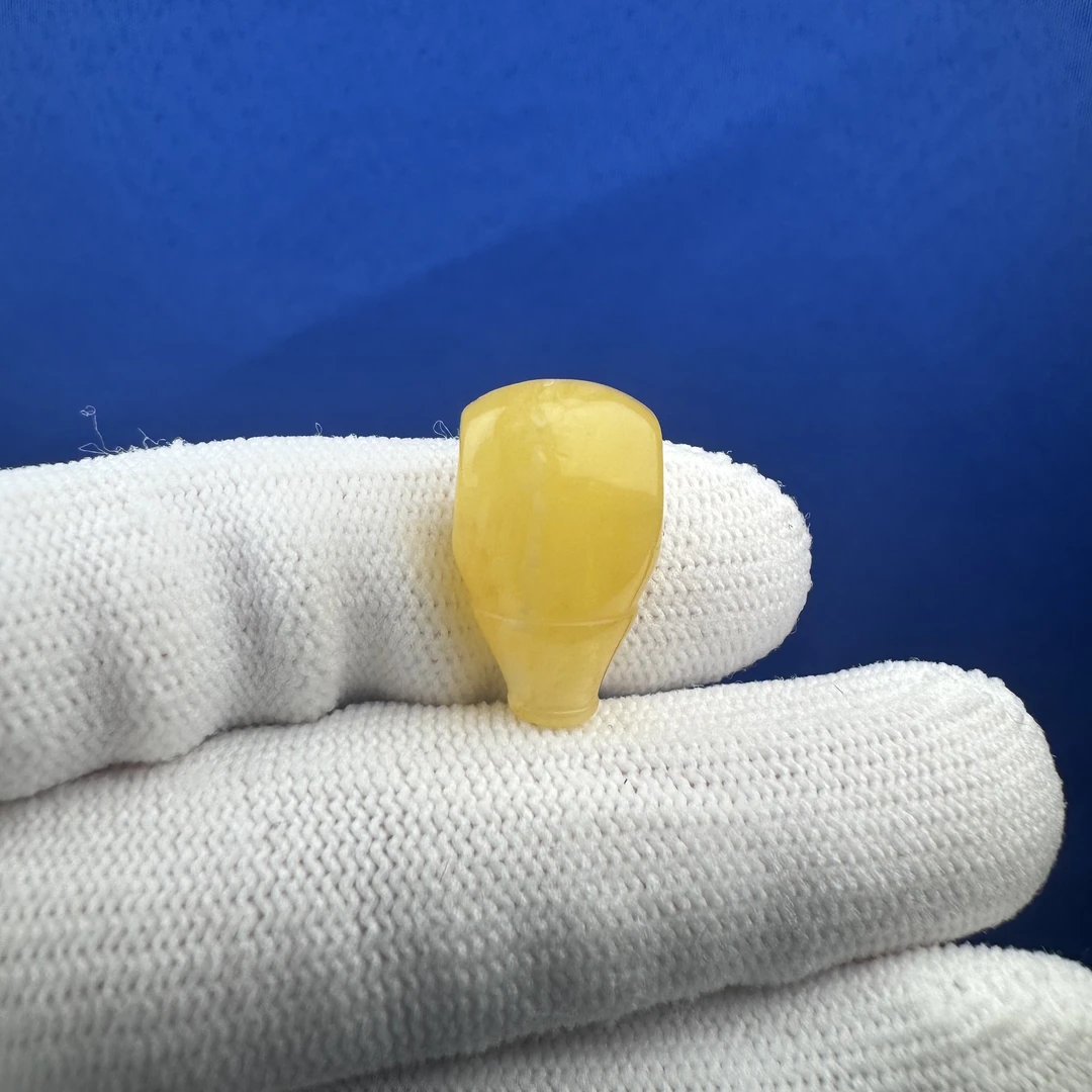 B4302天然蜜蜡制品 俄料瑕疵三通12.2mm 一物一图假一罚十