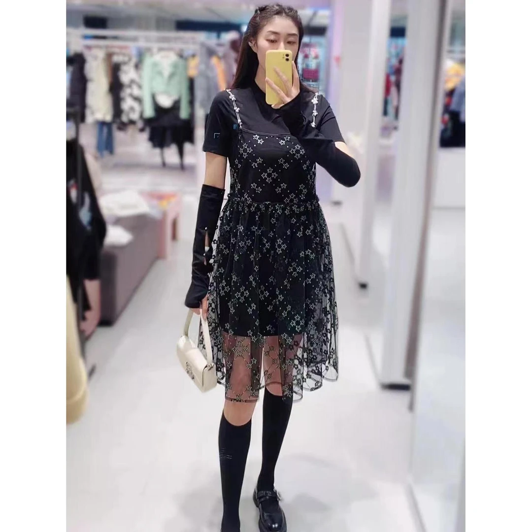两件套珠片绣连衣裙（不含配饰）-0346