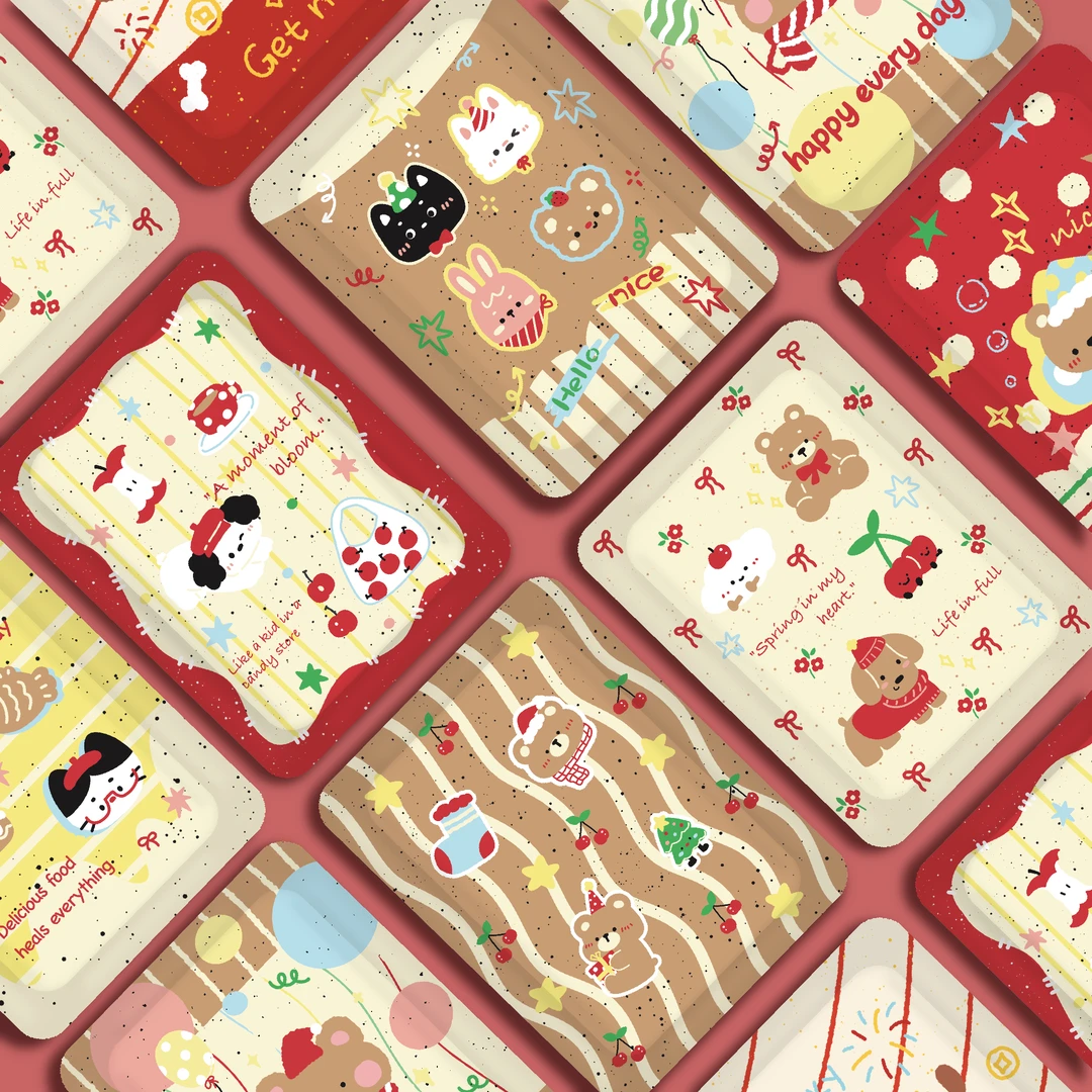 红色小猫卡通暖宝宝贴可爱自发热暖贴缓解大姨妈暖宫贴女学生儿童