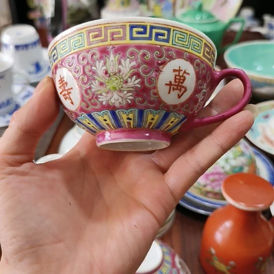 早期柴窑粉彩手绘