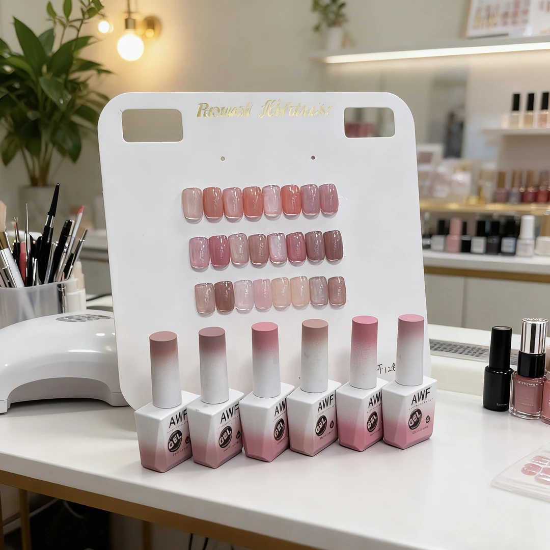 AWF15ml裸色冰肌玉脂12色裸粉裸透色甲油胶冰透高级显白网红流行