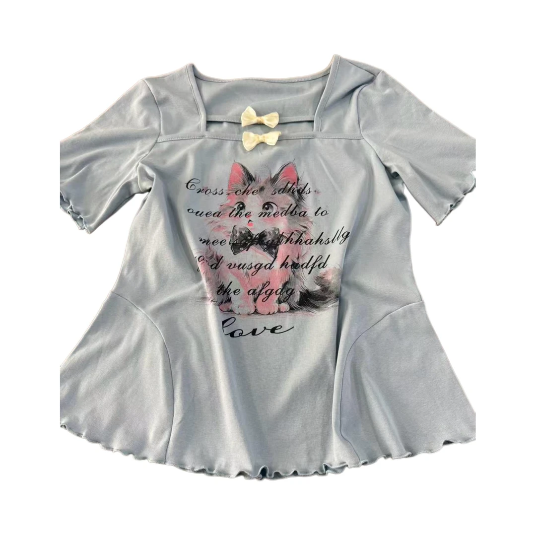 猪猪头家新款韩系T恤设计感上衣可爱打底衫