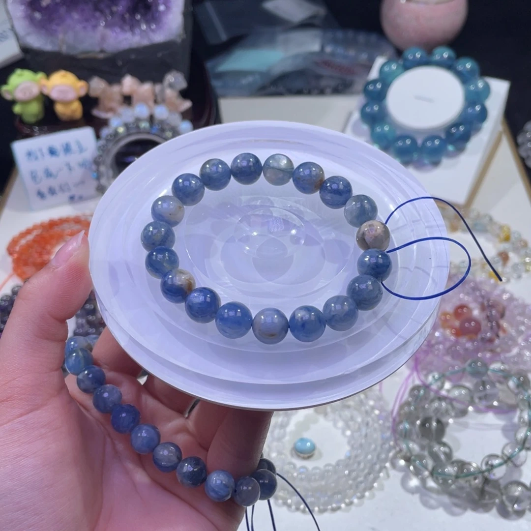 未镶嵌手链水晶油画感龙鳞蓝晶石10mm