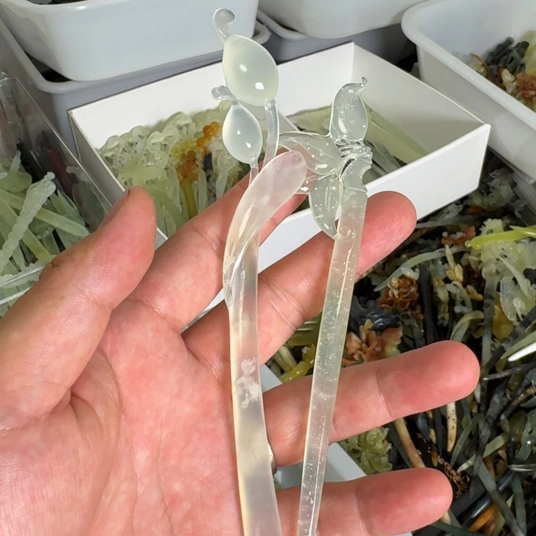 蛇纹石玉未镶嵌发饰