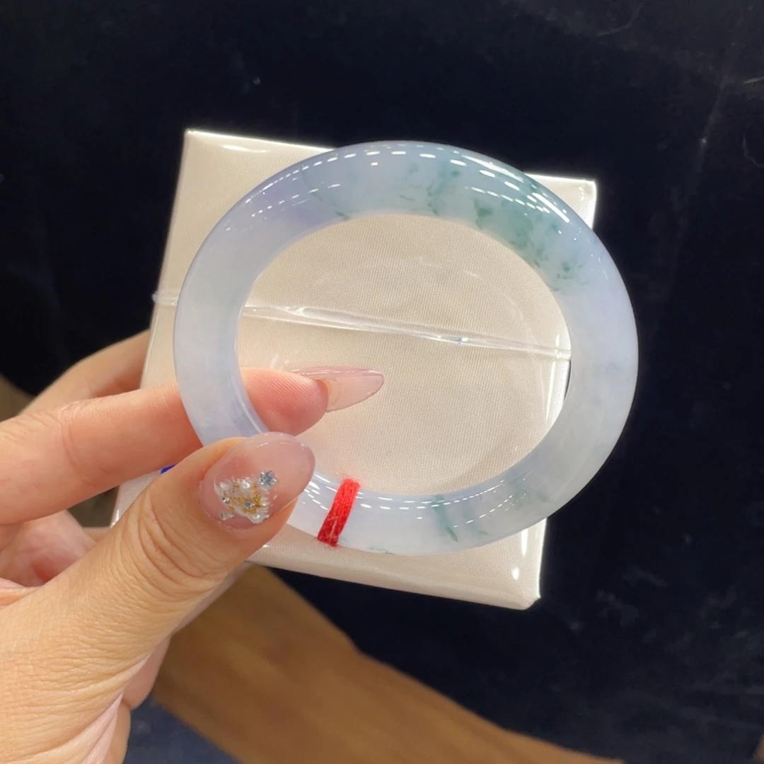 翡翠未镶嵌手镯05号 51.2圆条冰莫奈