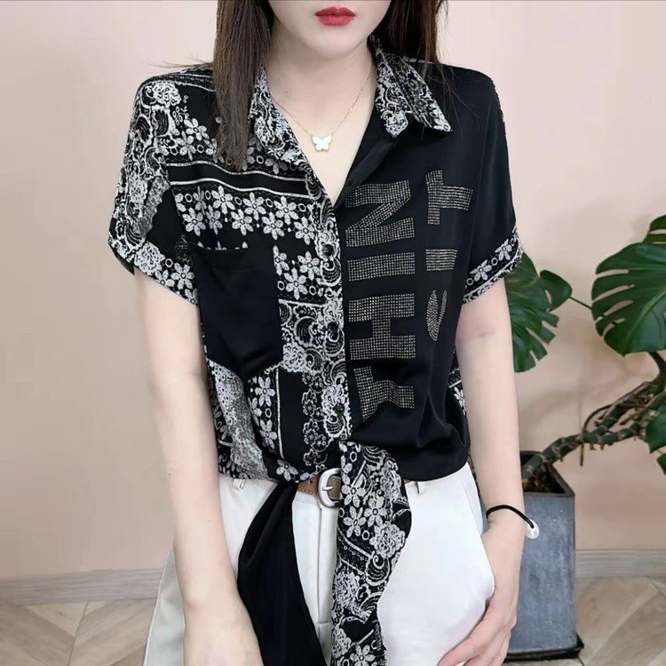 2025夏季新品时尚百搭修身显瘦个性拼接POLO领女士短袖上衣