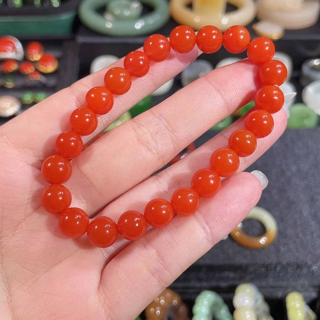 南红玛瑙未镶嵌手串卡8