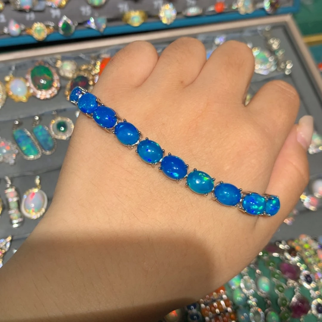 【闪购商品】欧泊银S925镶嵌 欧泊手链l
