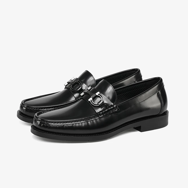 BONNIEVICKY/【早春】经典镂空乐福鞋扣低帮一脚蹬男鞋/T08677