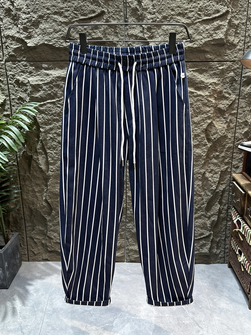 日系复古条纹裤子男生直筒宽松工装裤2025春秋季美式潮牌休闲长裤