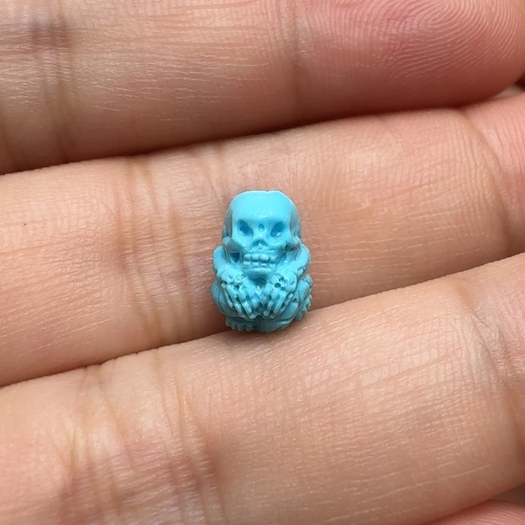 绿松石未镶嵌骷髅