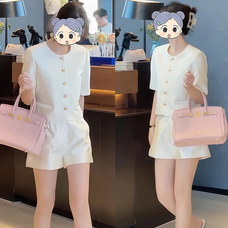 小香风上衣短裤两件套2025夏季新款显瘦设计时尚气质通勤漂亮套装