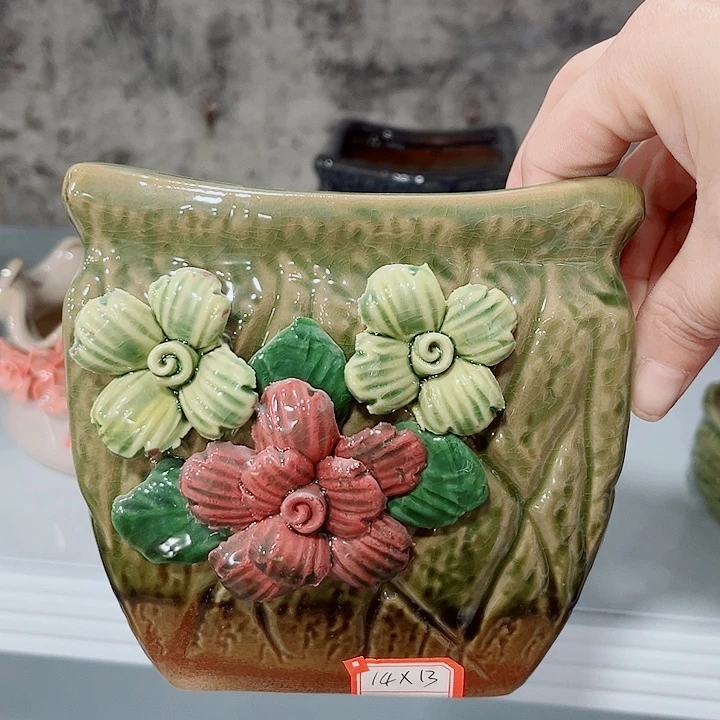 有孔。多肉陶瓷花盆满10元包邮