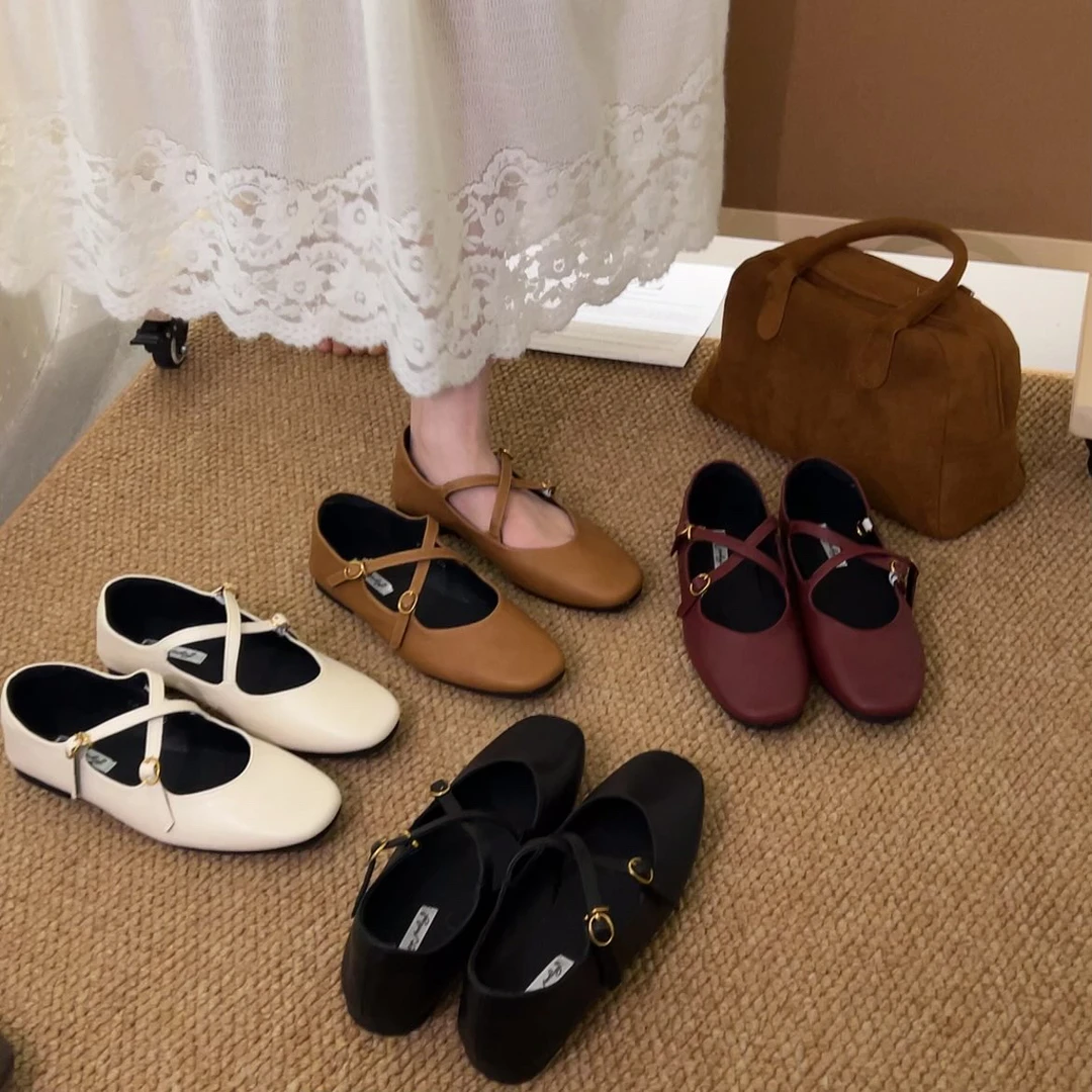 内增高绒面法式玛丽珍2025年新款芭蕾舞鞋复古软底单鞋268-33