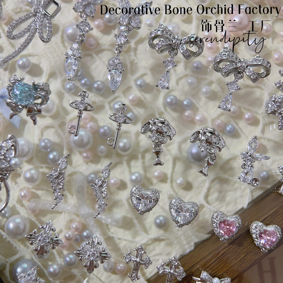 SGLMJ701-750堆钻··拼钻·蝴蝶·蝴蝶结高保色轻奢铜镶锆美甲饰品