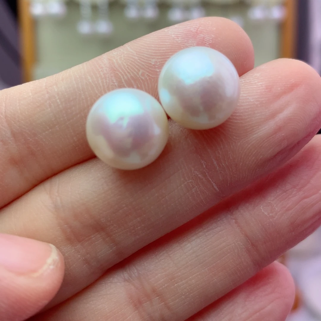 淡水珍珠耳饰银S925镶嵌1