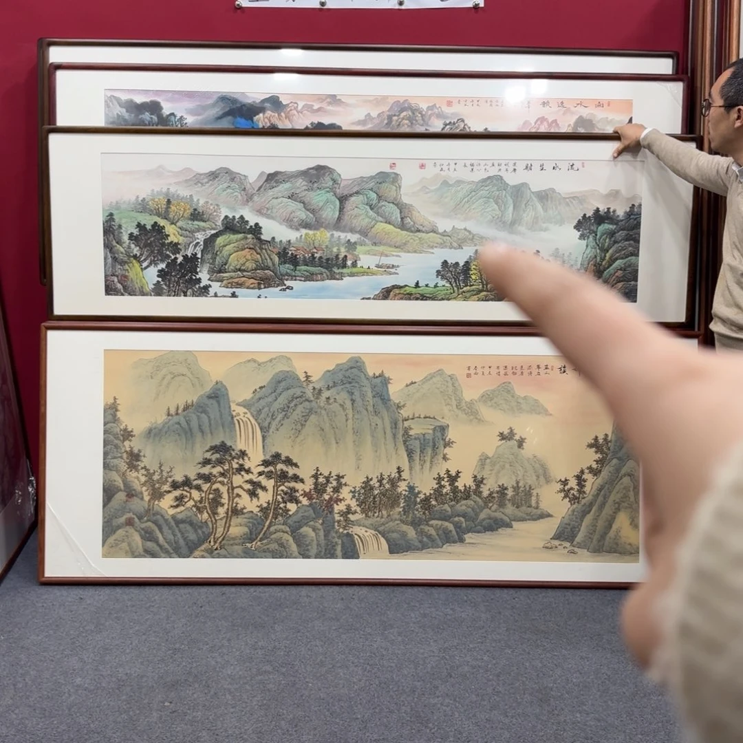 国画带框绘画210/60尺寸