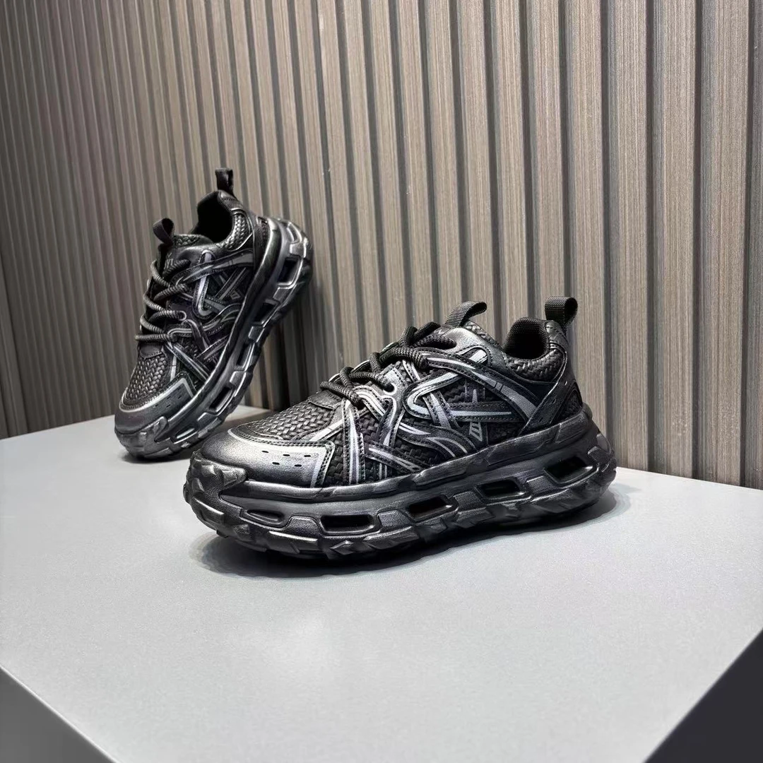 男鞋2025早秋新品高级轻奢欧货潮牌复古做旧厚底户外运动休闲鞋