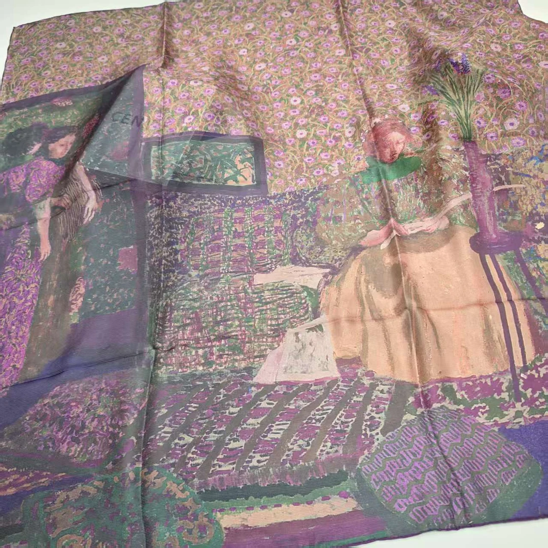 【110二经西丽纱方巾-XLS-110-S-9797】106cm桑蚕丝西丽纱纱巾