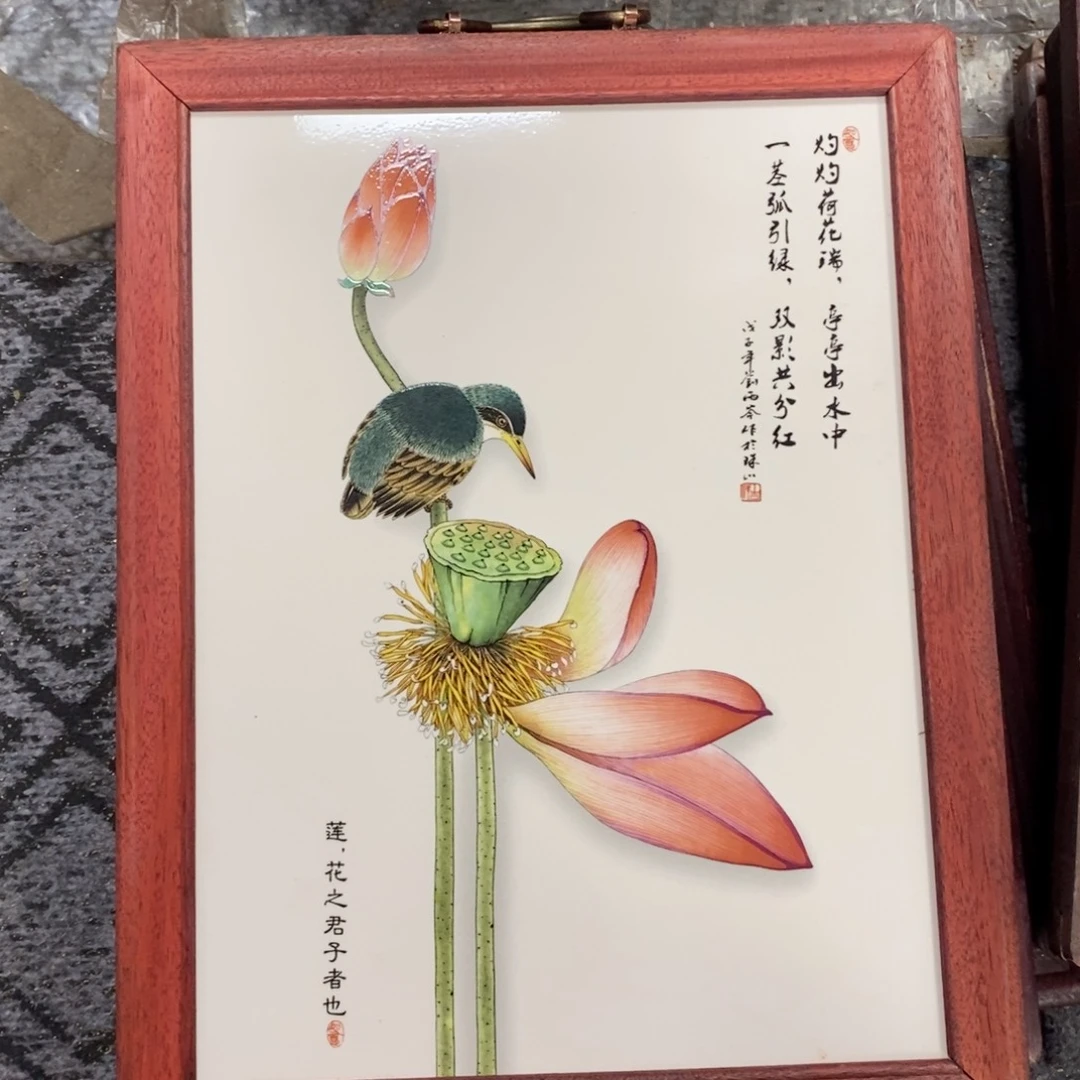 瓷片37*28*1景德镇瓷板画柴窑烧制