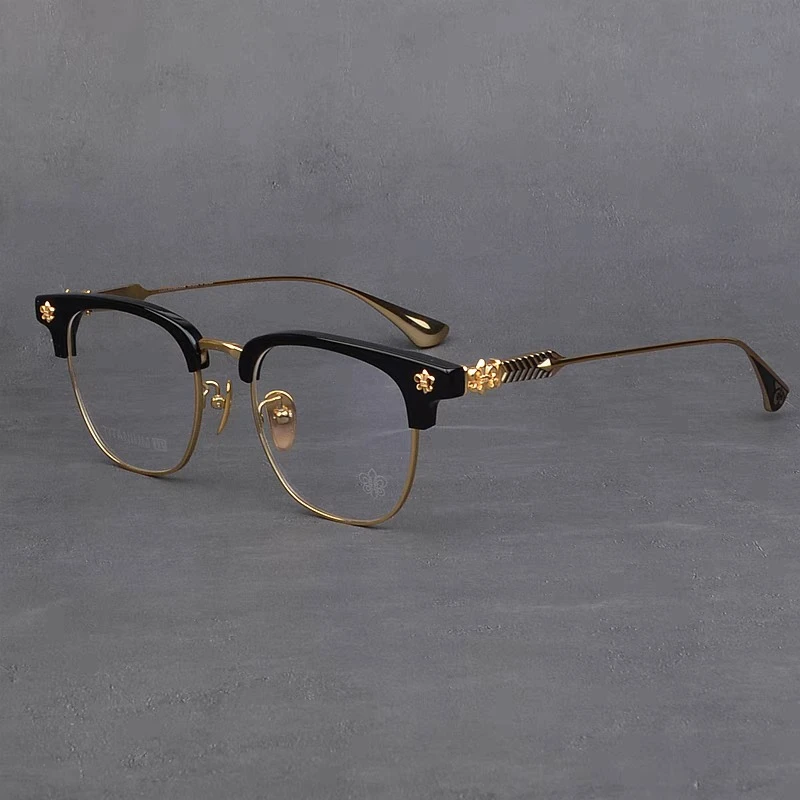 克罗纯钛眼镜眼镜框黑框眼镜半框眼镜高级变色定制成品光学眼镜