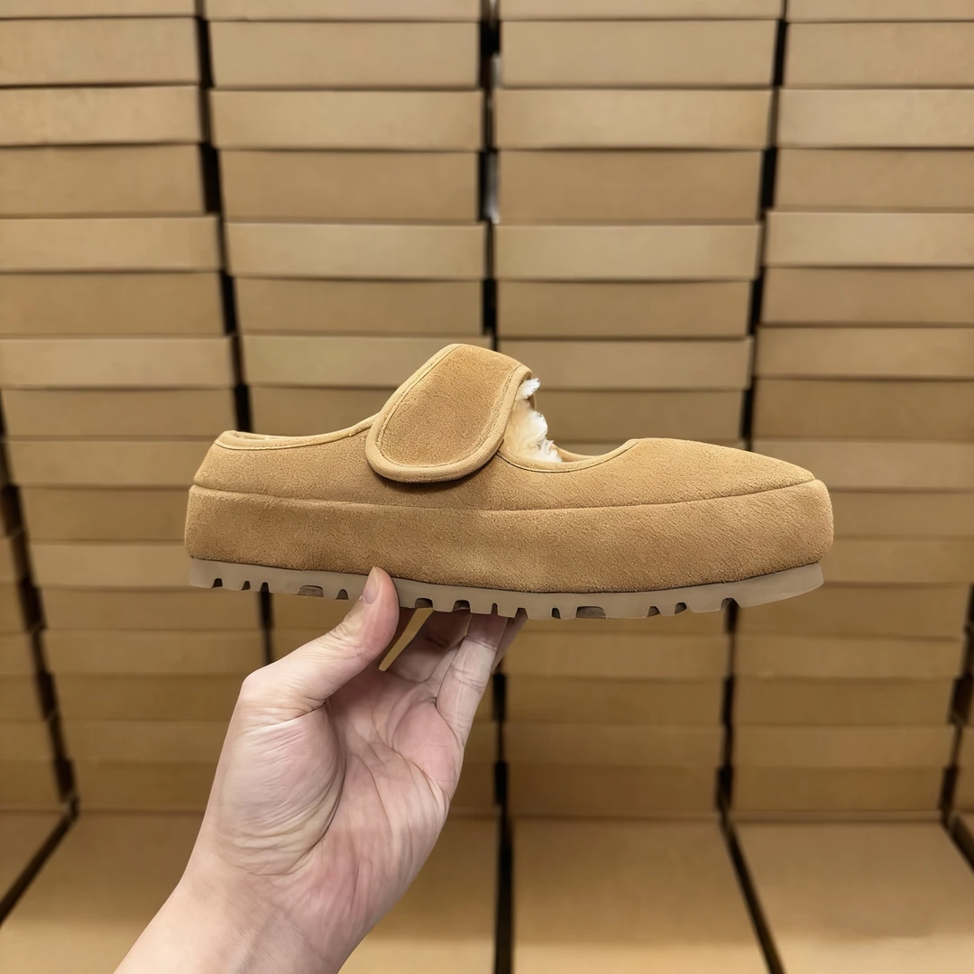 桑坡直发皮毛一体包头毛毛鞋女玛丽珍一脚蹬保暖女冬季加绒雪地靴