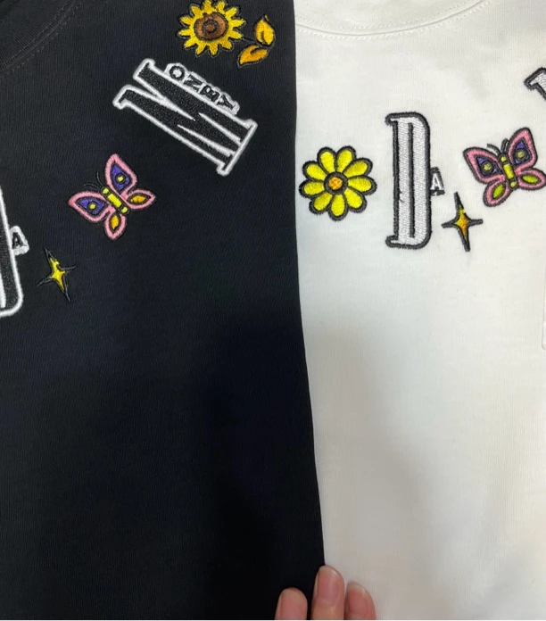 M项链-夏季休闲印花白色长袖宽松T恤黑色ol集合链接复古男女同款