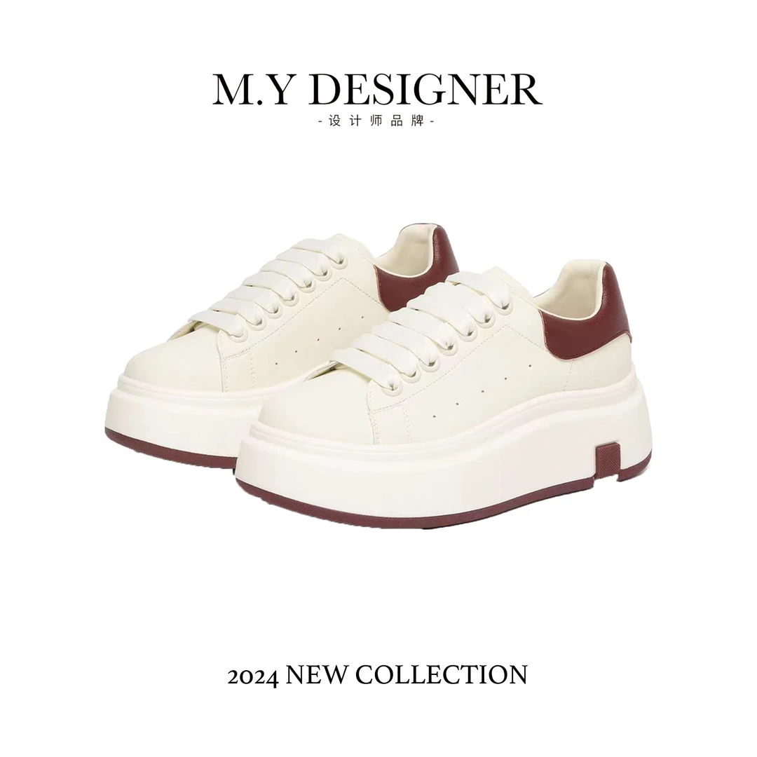 M.Y媛总 新款小白鞋女鞋厚底增高松糕板鞋百搭休闲运动鞋