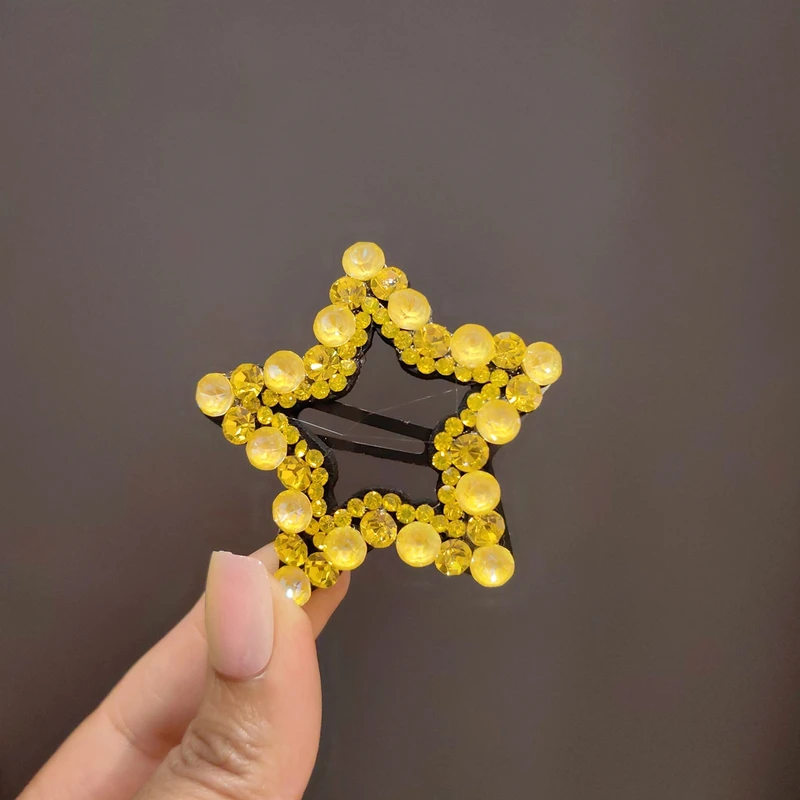 韩版施华钻BB夹网红款碎发夹轻奢侧边夹中号5公分刘海夹时尚边夹