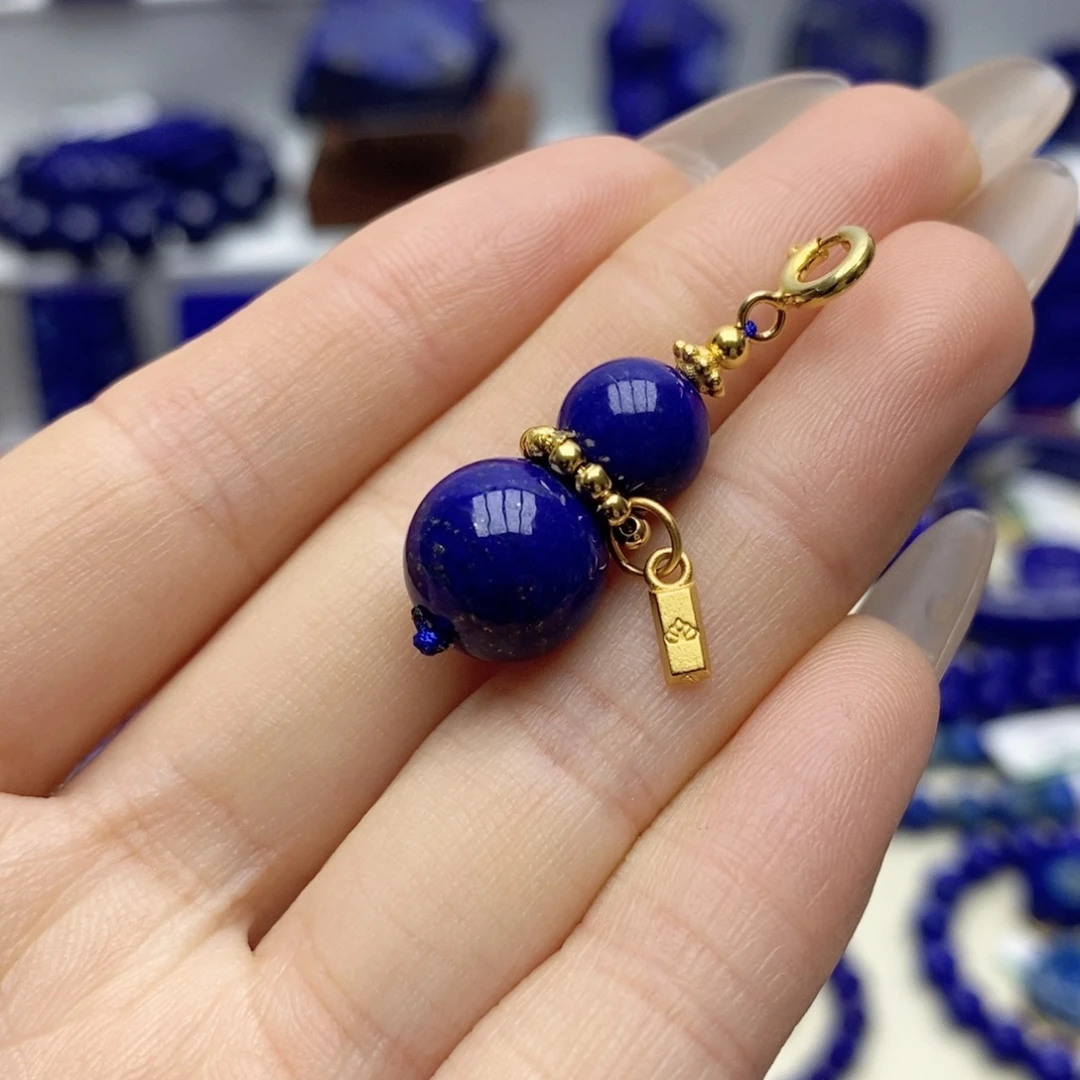 青金石银S925镀金镶嵌颈饰