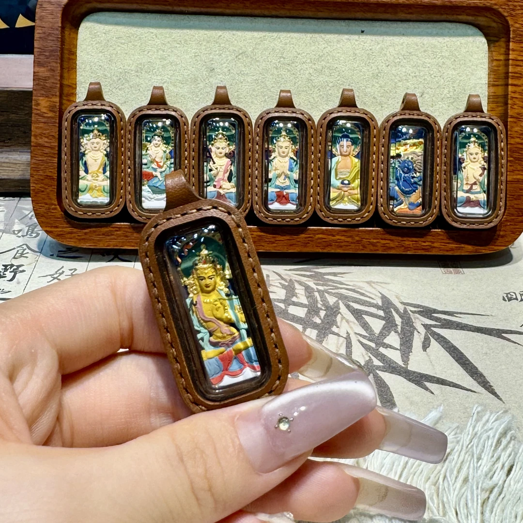 唐卡复古皮质八大本命吊坠藏式饰品包唐卡真品西藏纯手工