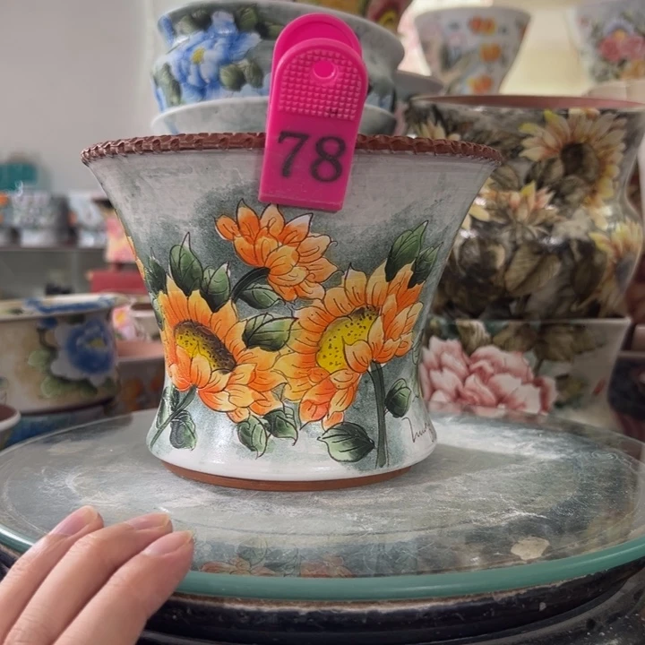 景德镇手绘花盆满38包邮偏远地区除外