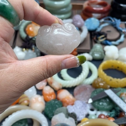 合金石英质玉（黄龙玉）手链