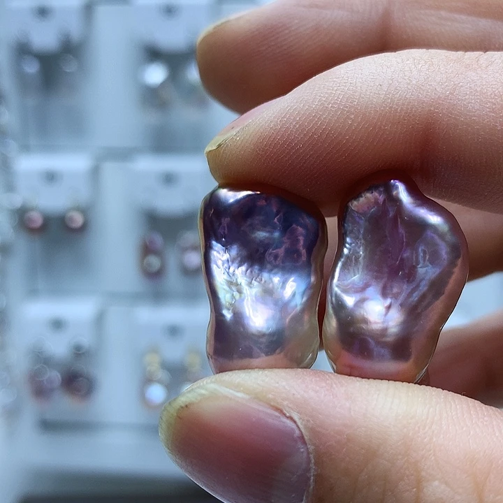 M***i淡水珍珠银S925镶嵌巴洛克