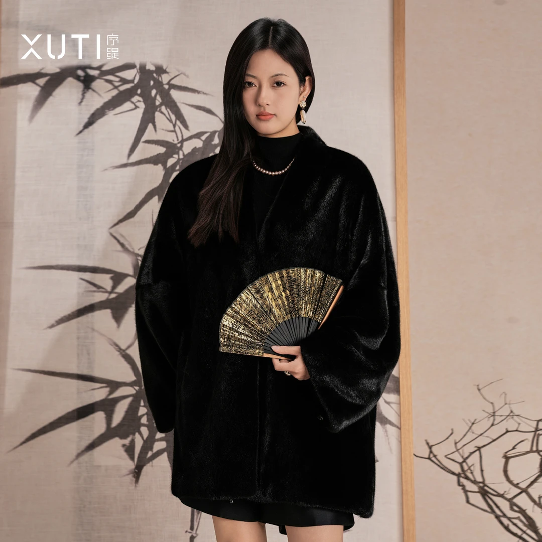 序缇100%水貂 奢侈品高端皮草外套女冬季保暖大衣H270-26725