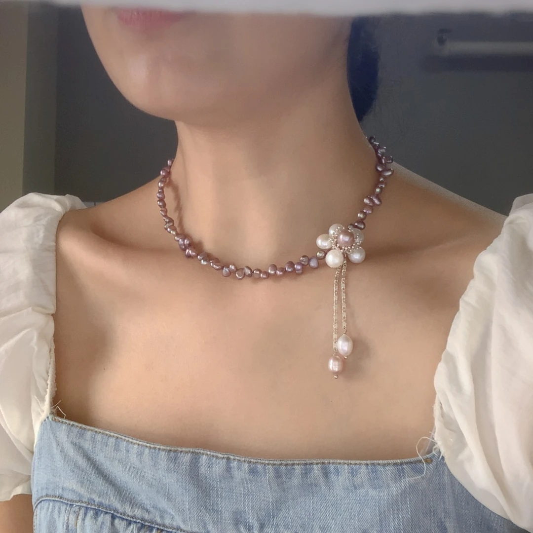 合金淡水珍珠项链耳饰