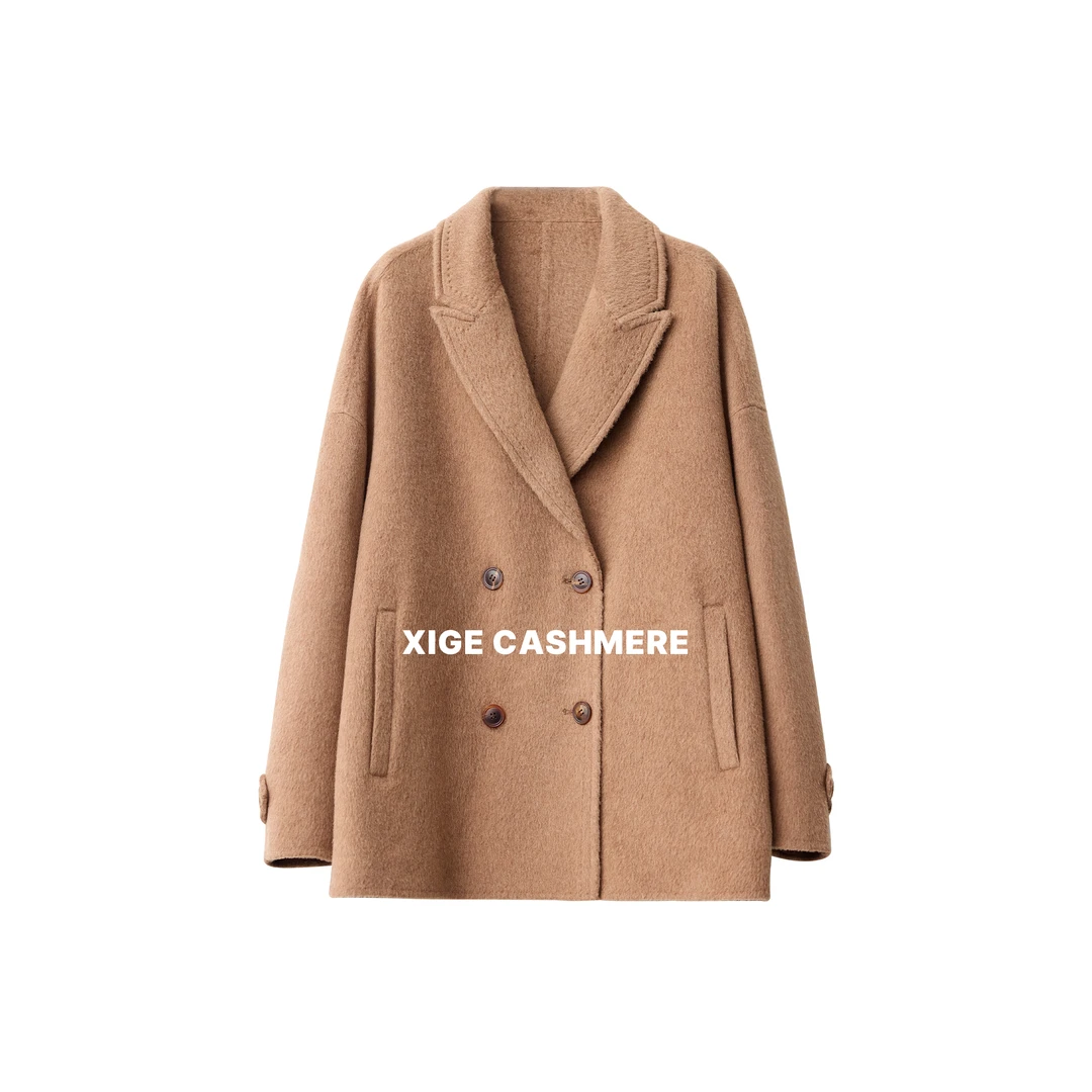 大师【四筒】喜歌 100骆驼绒女士气质高级感短款大衣 8176