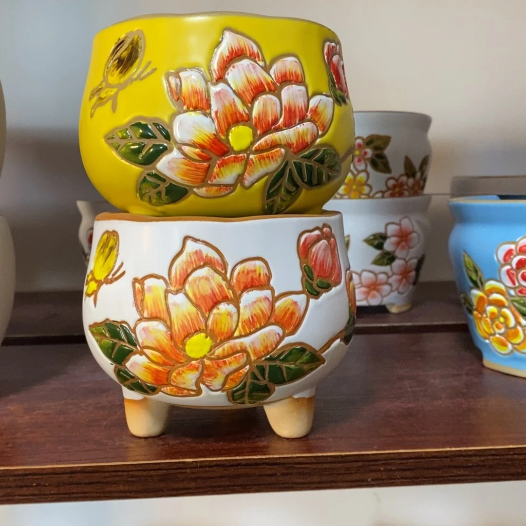 红陶韩式多肉植物花盆