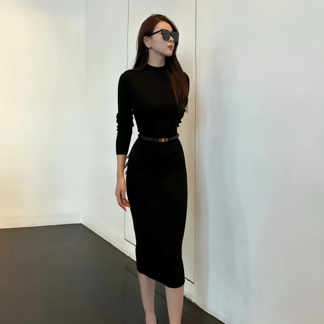 法式御姐收腰显瘦连衣裙女2025秋季新款设计感修身辣妹气质包臀裙