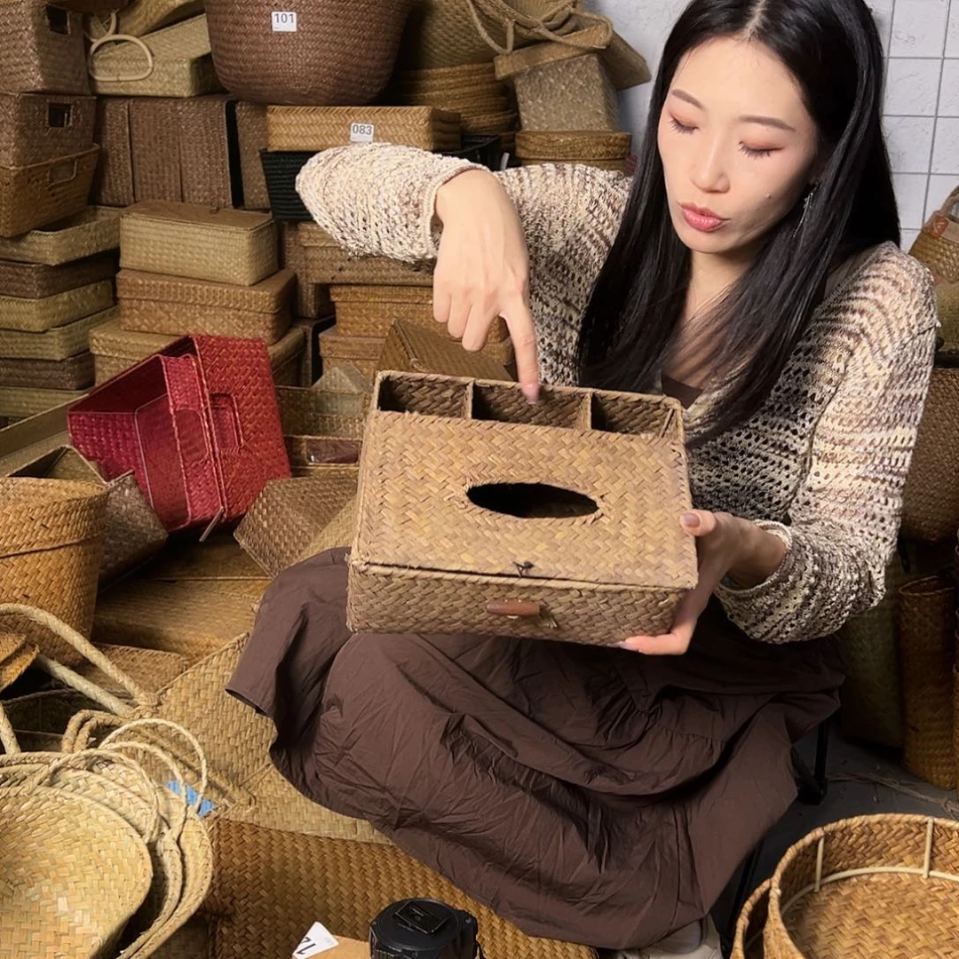 编织带草编包/草编收纳盒微瑕疵