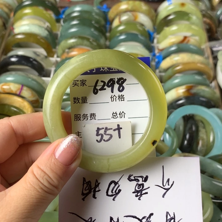 未镶嵌蛇纹石玉手镯6298