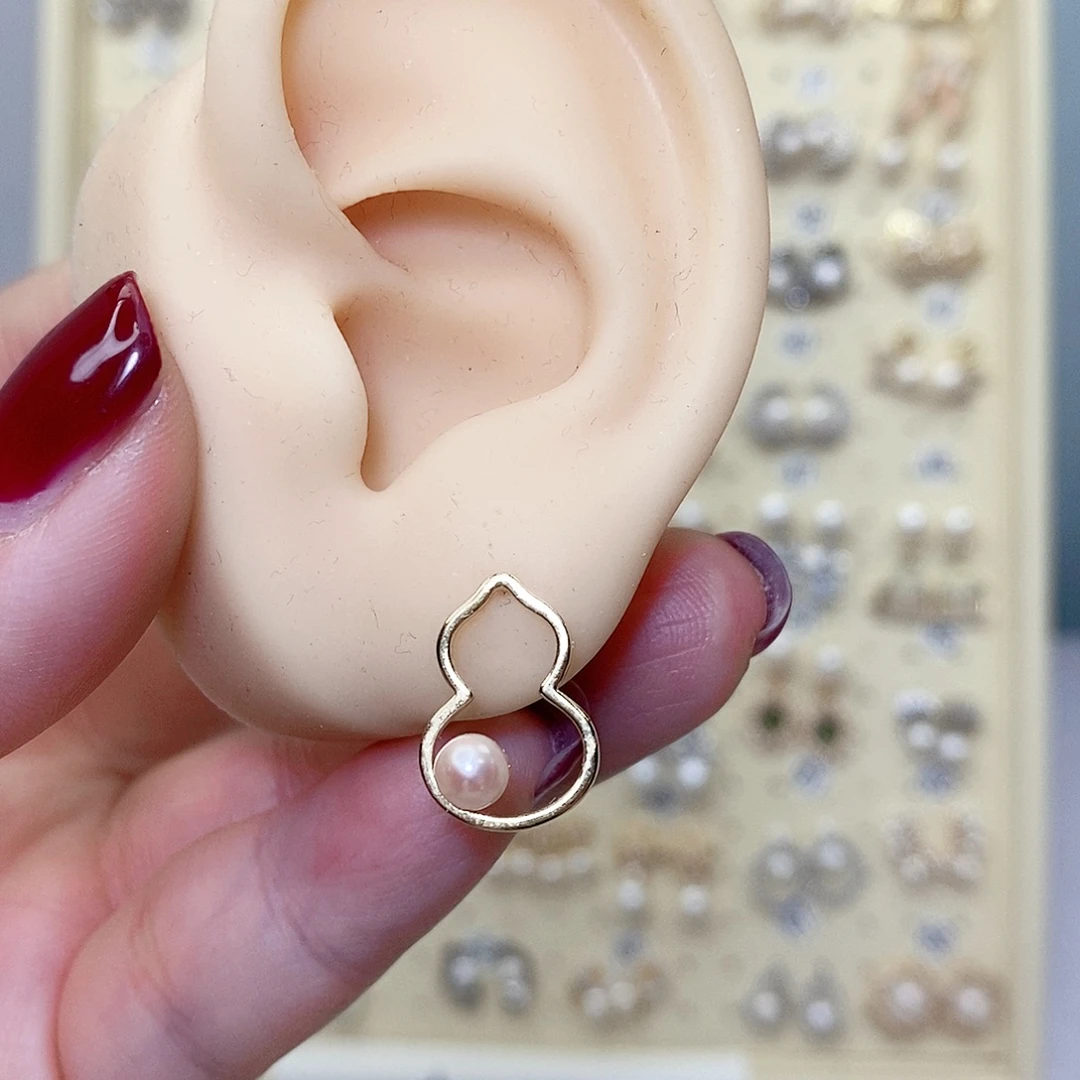 淡水珍珠耳饰银S925镶嵌