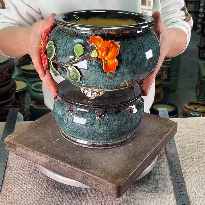 清****泳坤堂石湾盆陶瓷