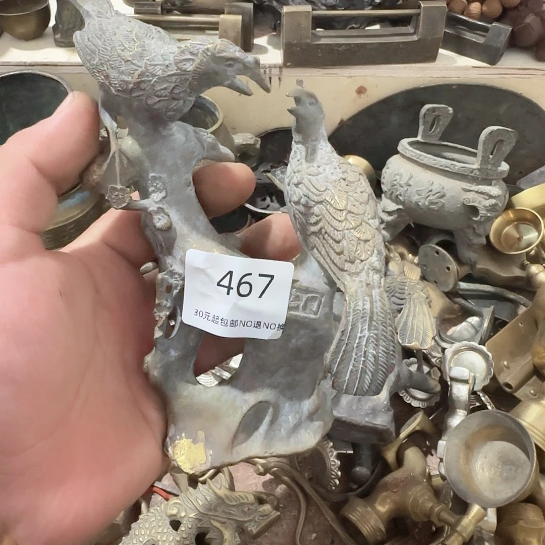 一***杯木雅圆工艺铜鸟一个