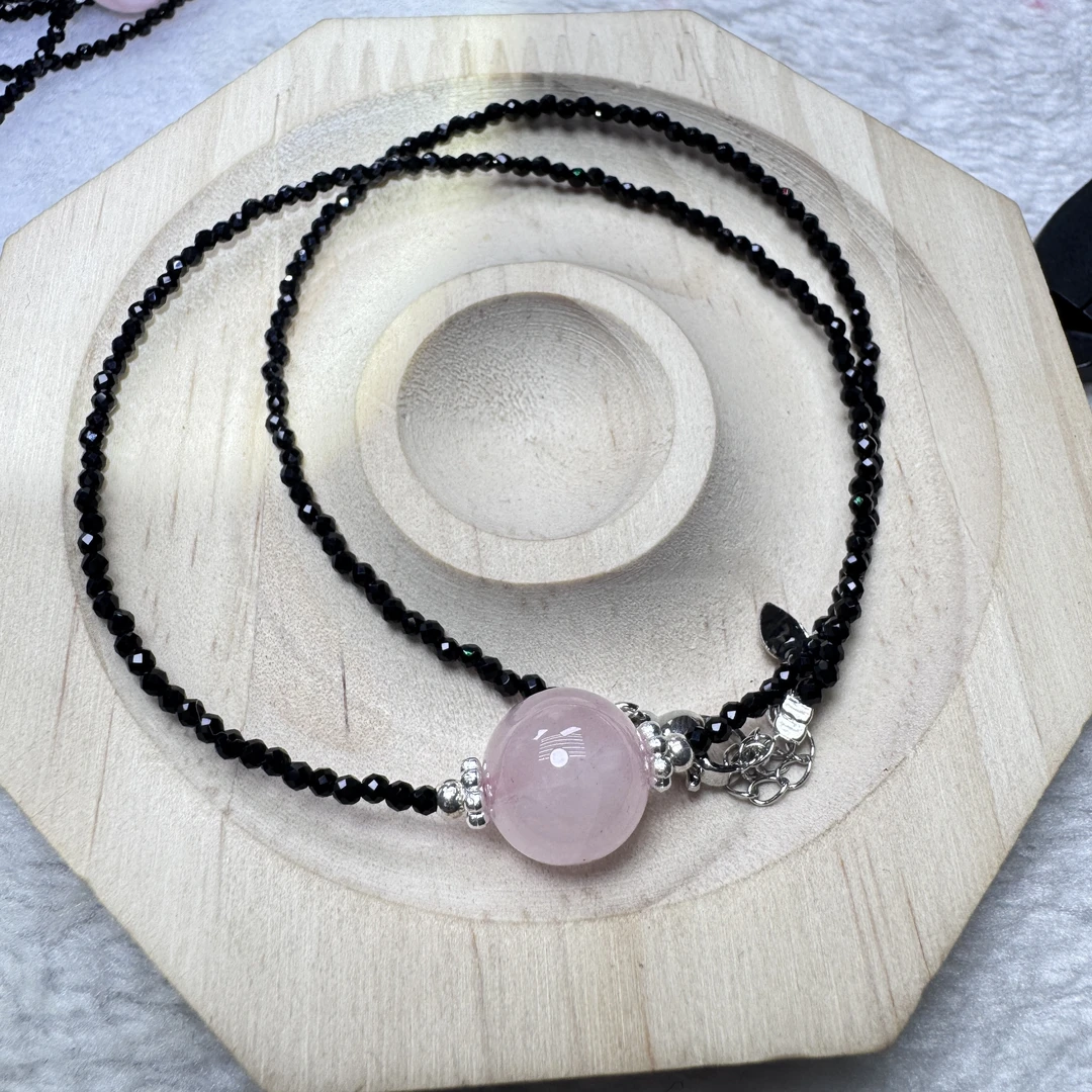 【诗宁珠宝】12mm粉水晶锁骨链百搭诗宁珠宝SYZB709