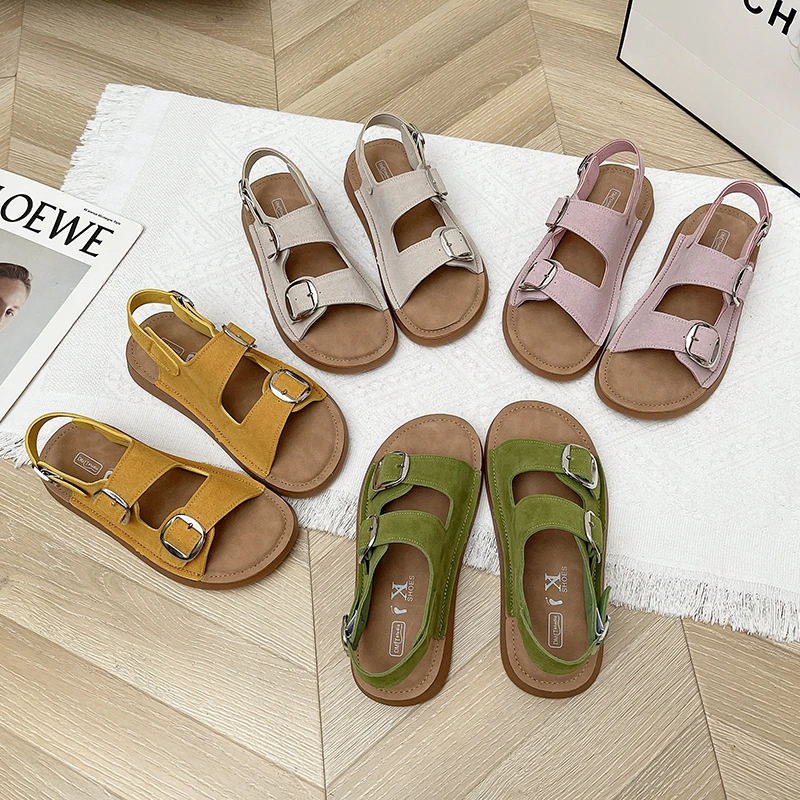 复古凉鞋女2025夏季新款勃肯平底外穿软底女鞋休闲百搭拖鞋沙滩鞋