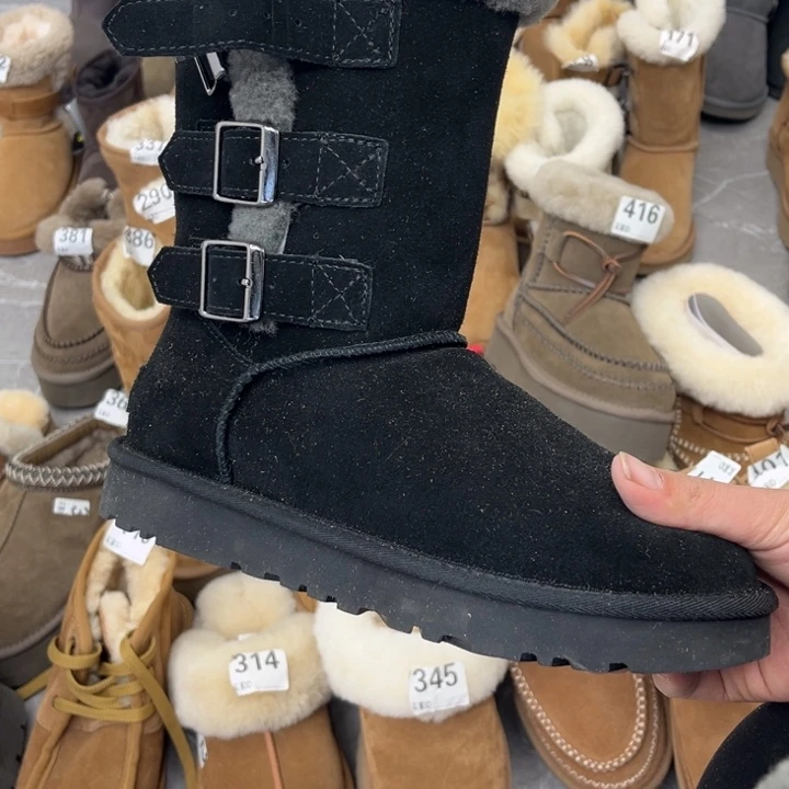 黑色三排扣薄底39