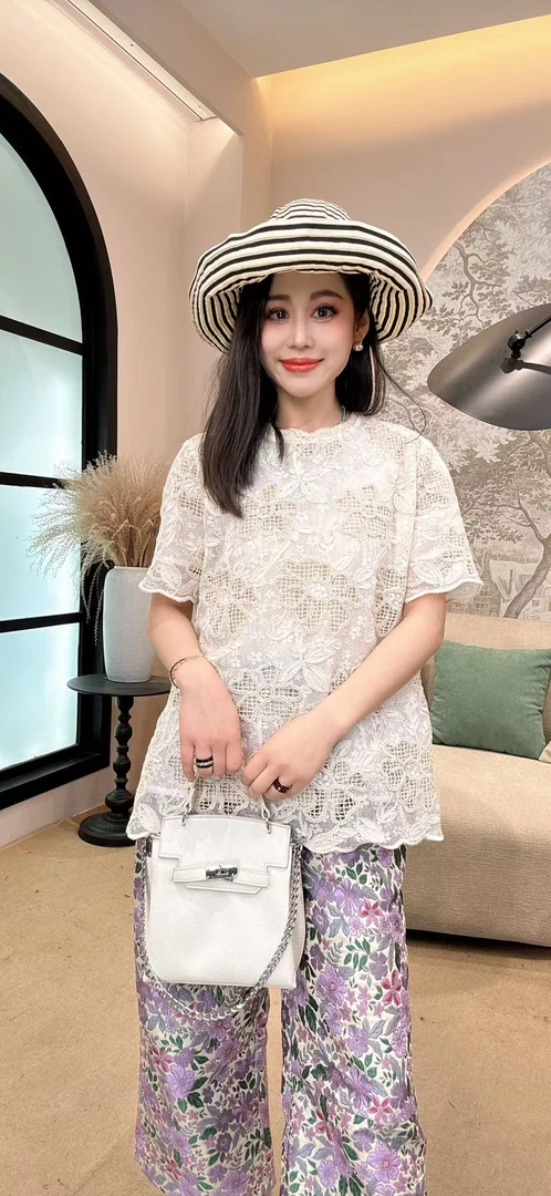 【禾禾家】“陌上花开”新中式国风高端女士麻刺绣衬衫16663